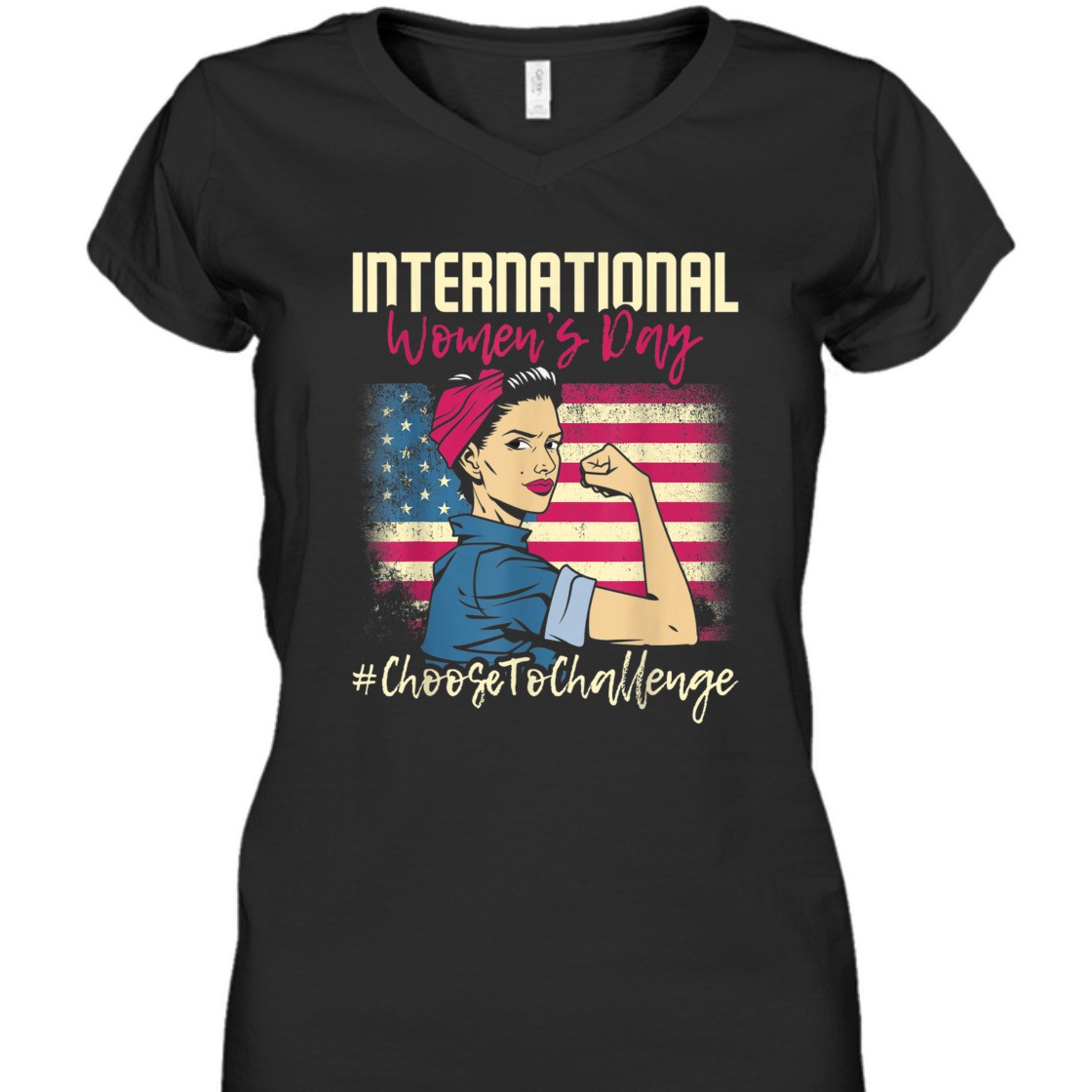 Strong Women Rosie The Riveter International Women's Day Choose To Challenge T-Shirt Strong Women Rosie The Riveter International Women's Day Choose To Challenge T-Shirt