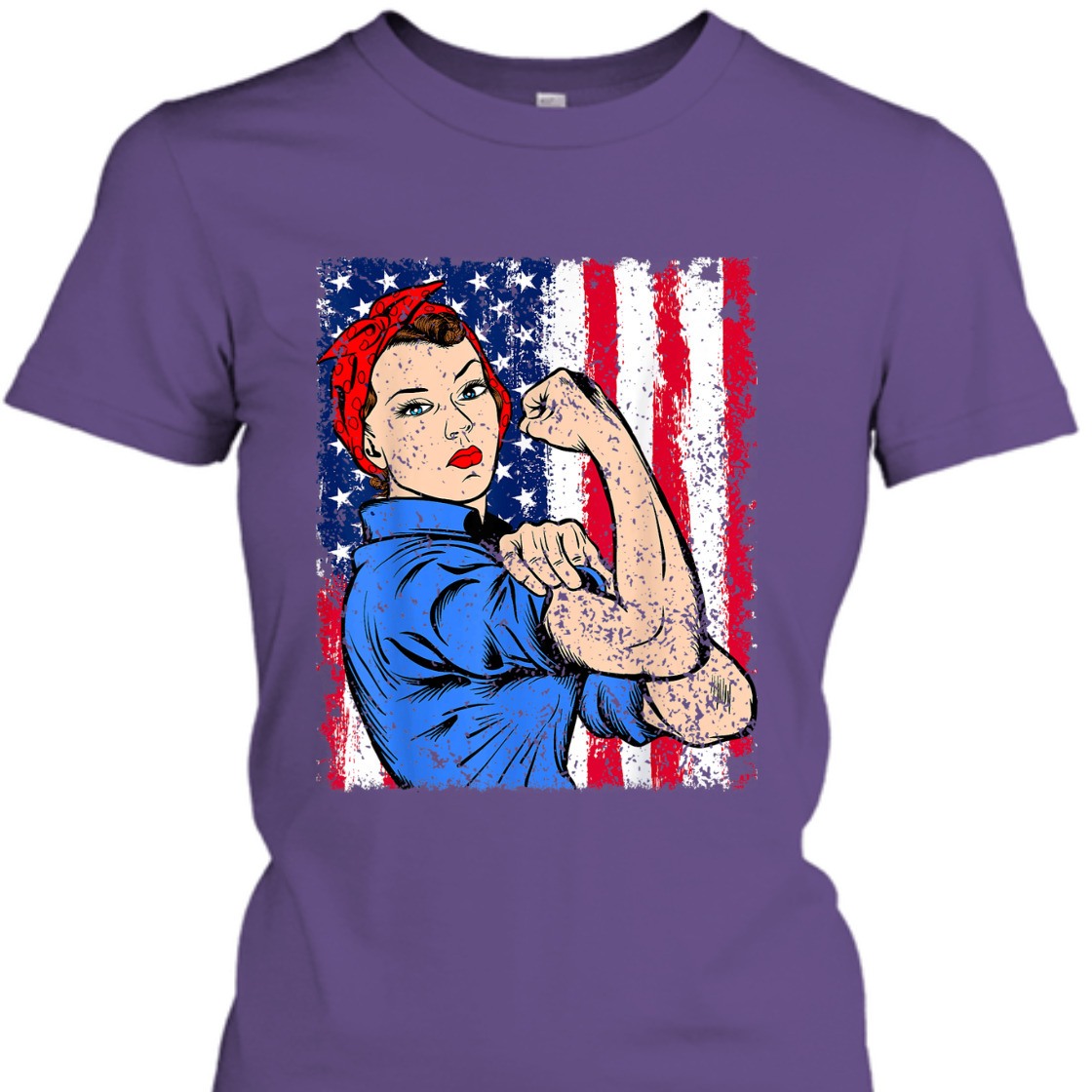 Strong Women Rosie The Riveter Feminist Patriotic T-Shirt