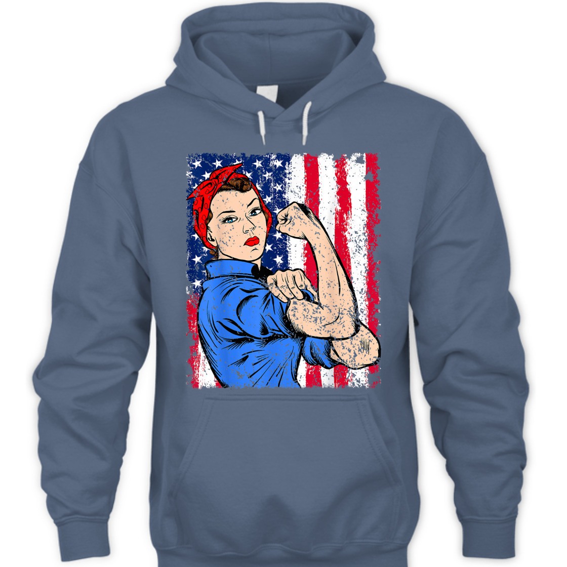 Strong Women Rosie The Riveter Feminist Patriotic T-Shirt