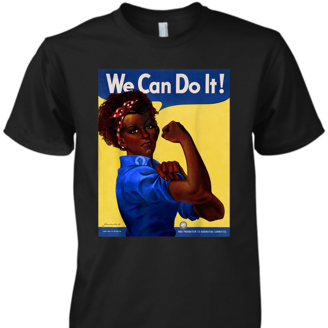 Strong Women Black Rosie The Riveter Girl Power Feminist T-Shirt