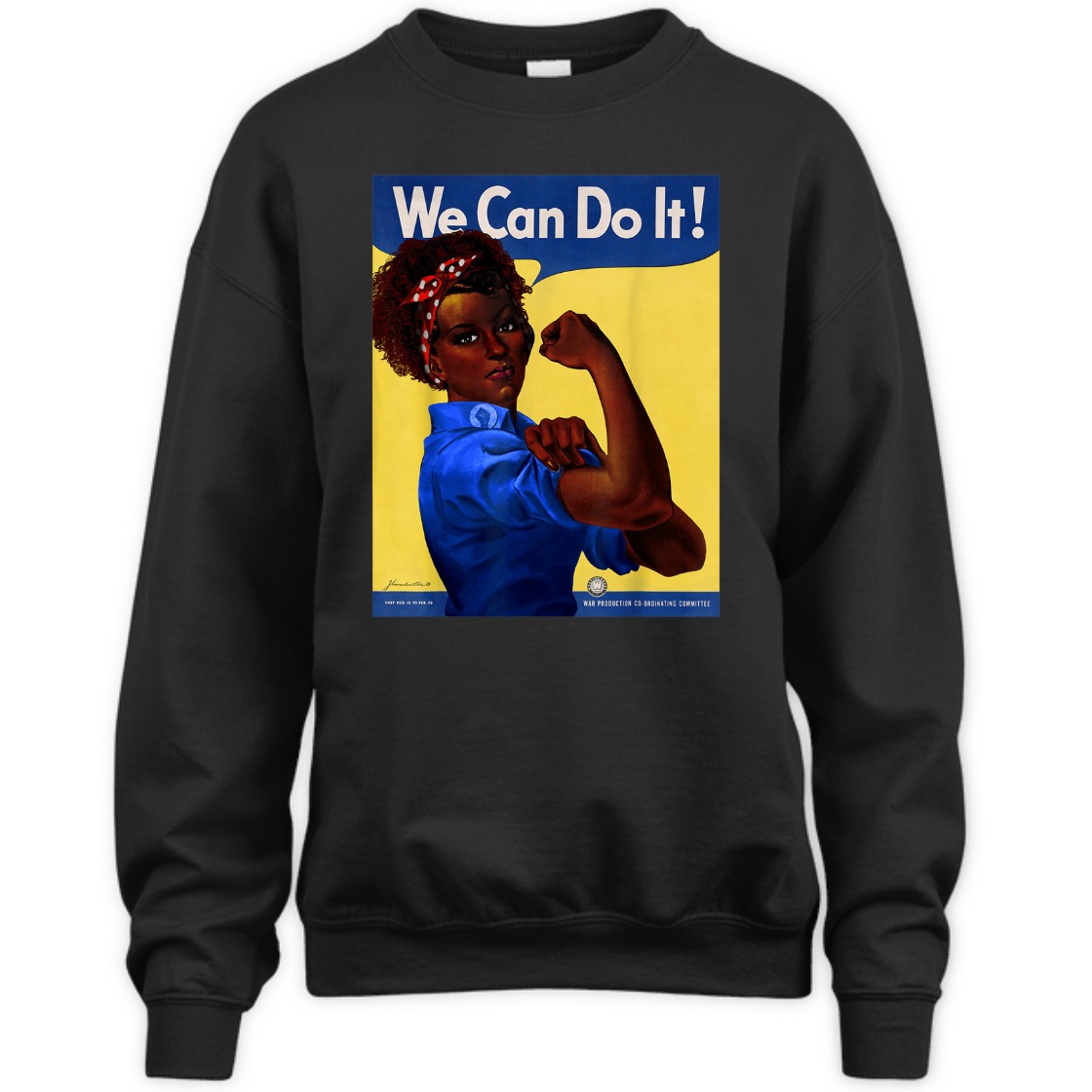 Strong Women Black Rosie The Riveter Girl Power Feminist T-Shirt