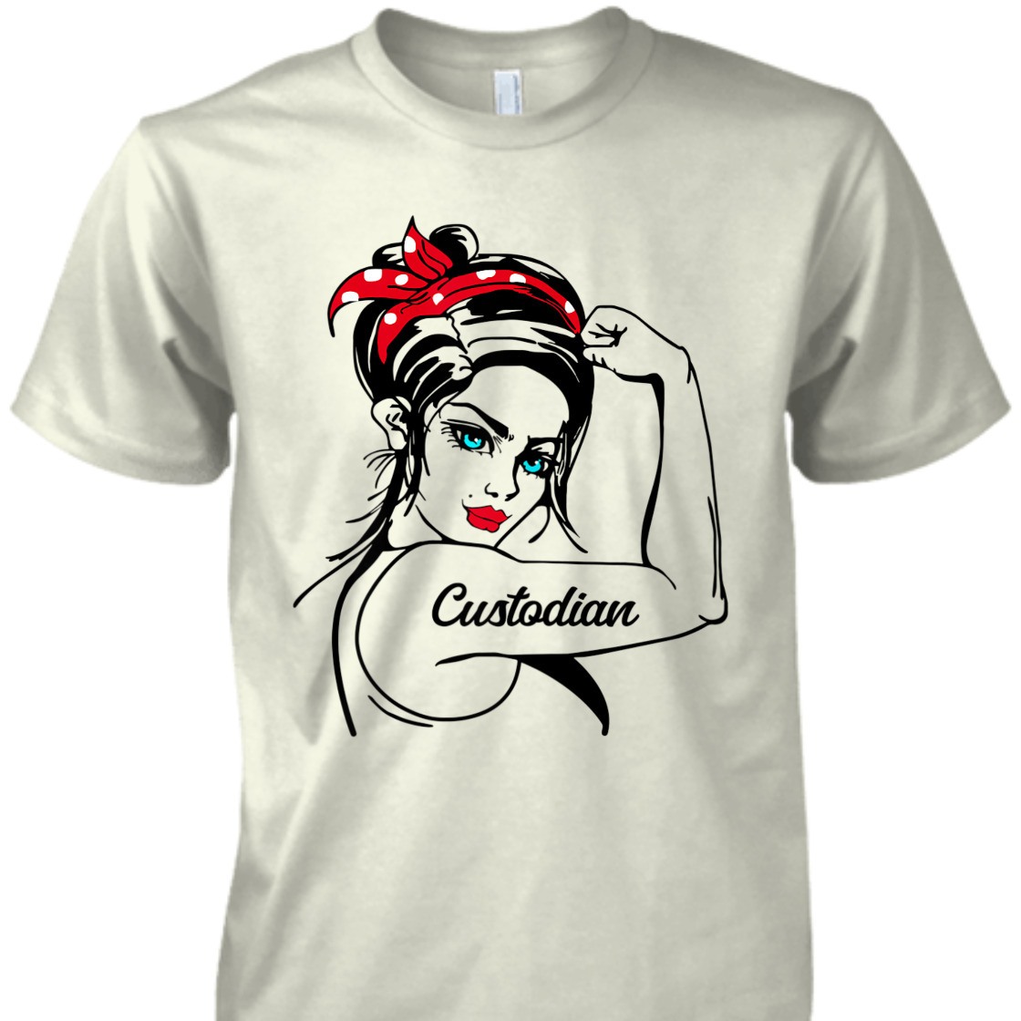 Strong Women Custodian Rosie The Riveter Feminist T-Shirt