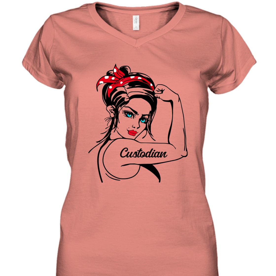 Strong Women Custodian Rosie The Riveter Feminist T-Shirt
