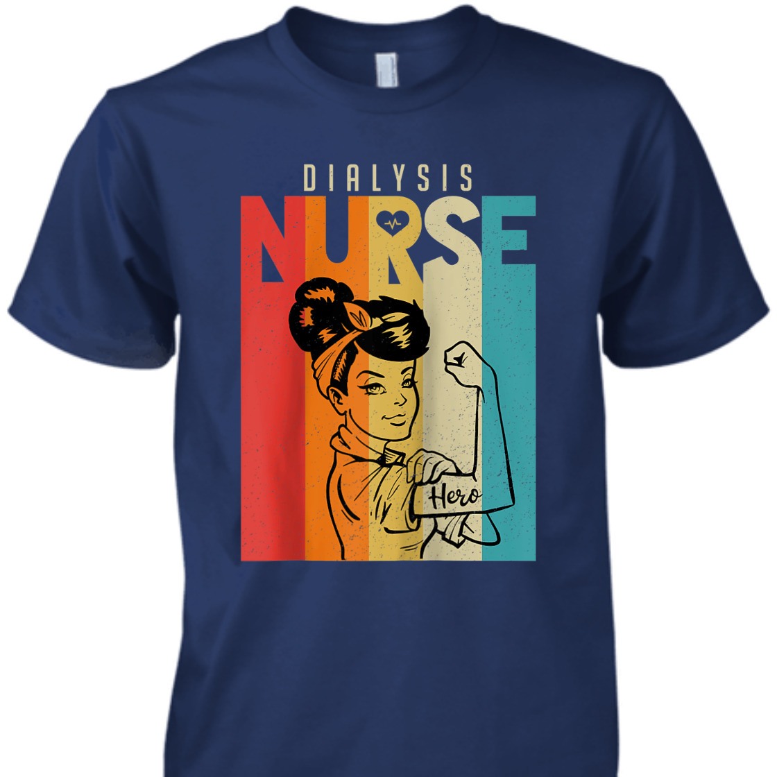 Strong Women Vintage Rosie The Riveter Dialysis Nurse Feminist T-Shirt
