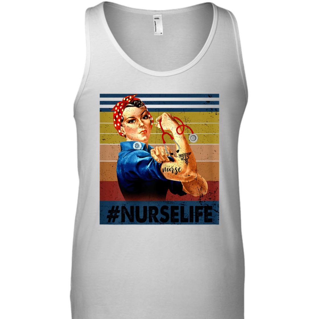 Strong Women Rosie The Riveter Vintage Nurse Life Feminist T-Shirt Strong Women Rosie The Riveter Vintage Nurse Life Feminist T-Shirt