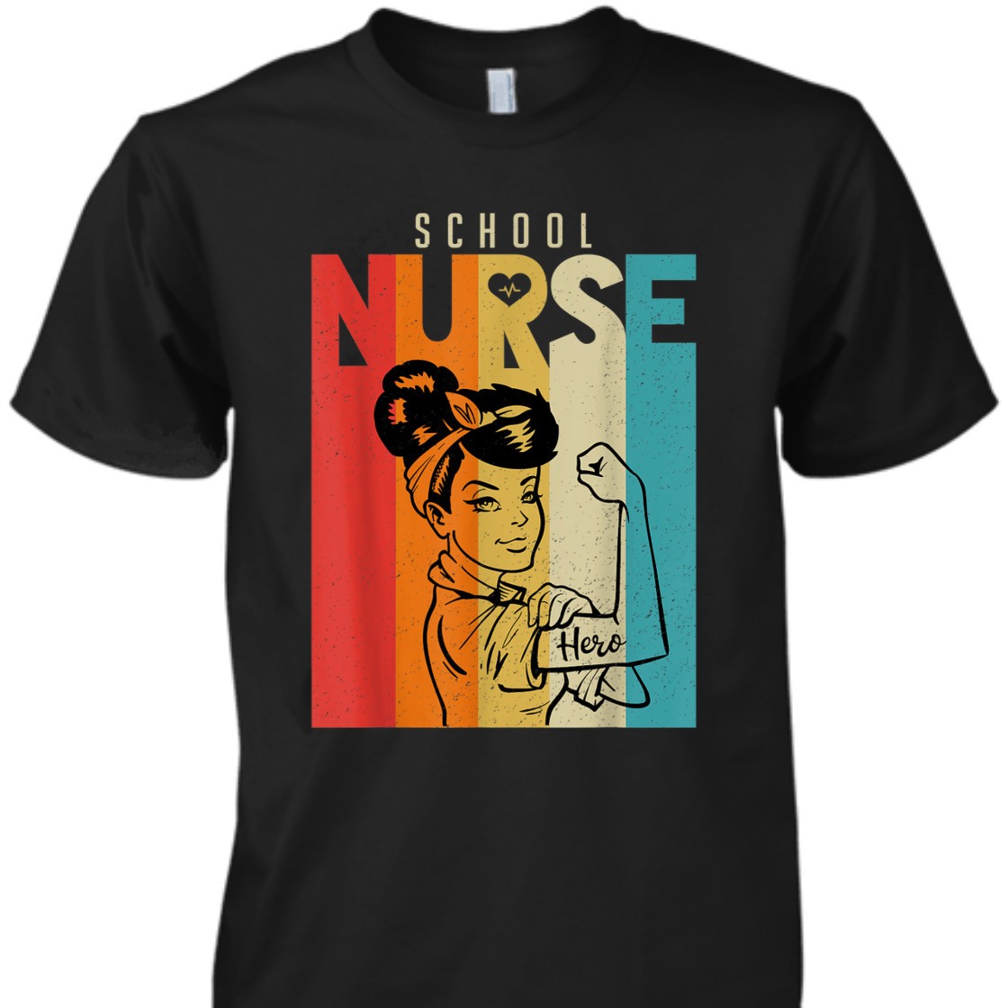 Vintage Rosie The Riveter School Nurse Feminist T-Shirt