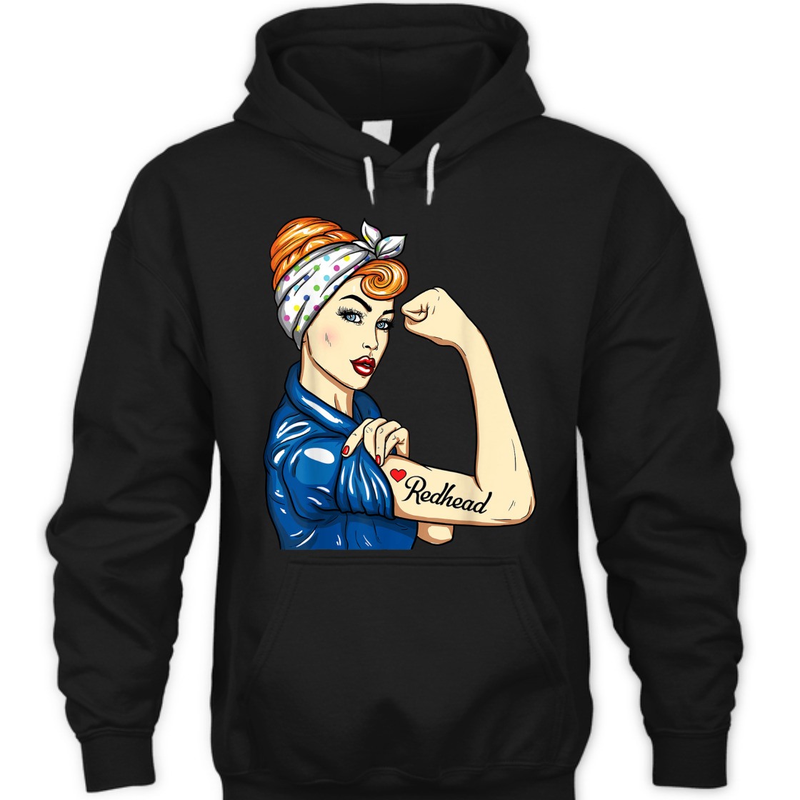 Strong Women Redhead Rosie The Riveter T-Shirt