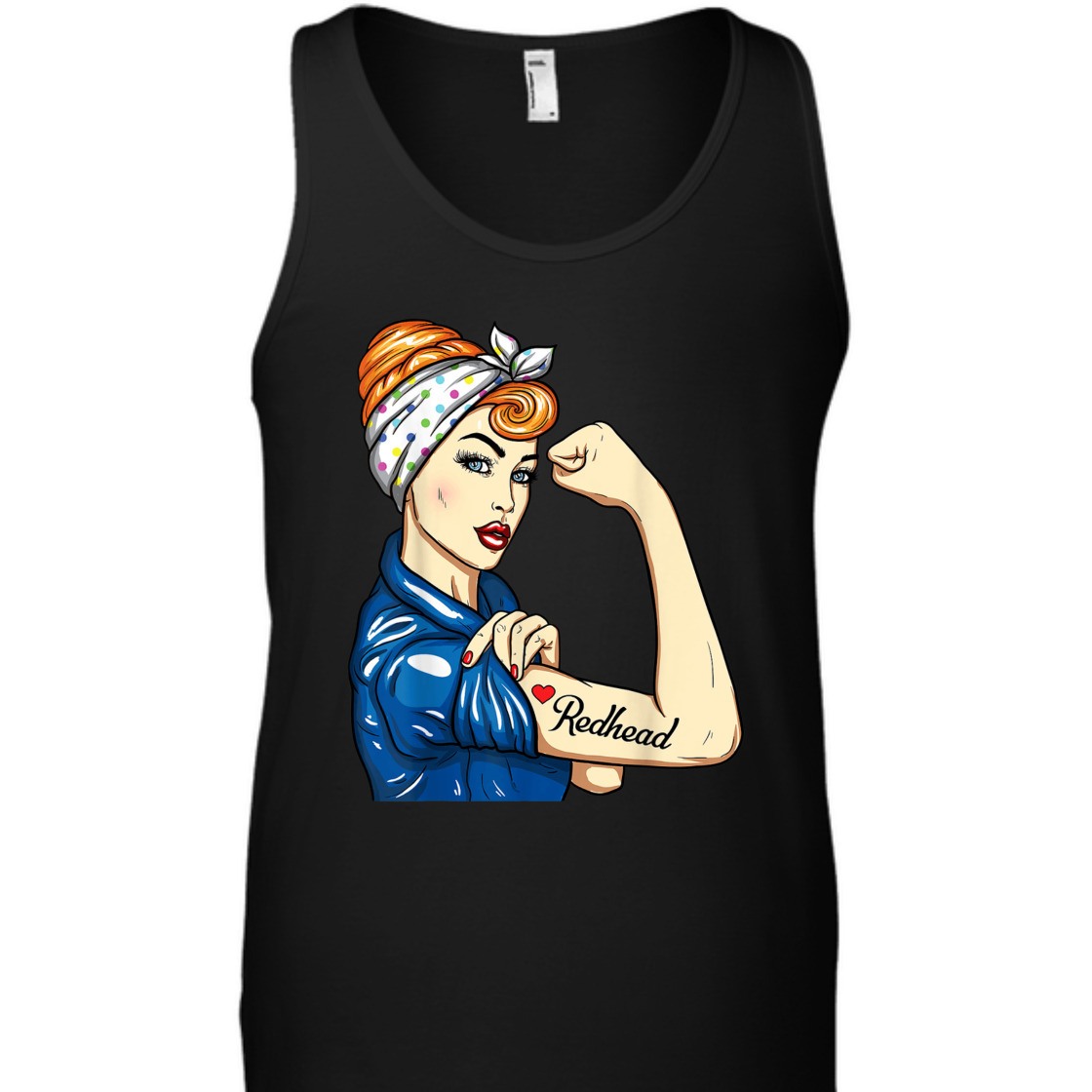 Strong Women Redhead Rosie The Riveter T-Shirt