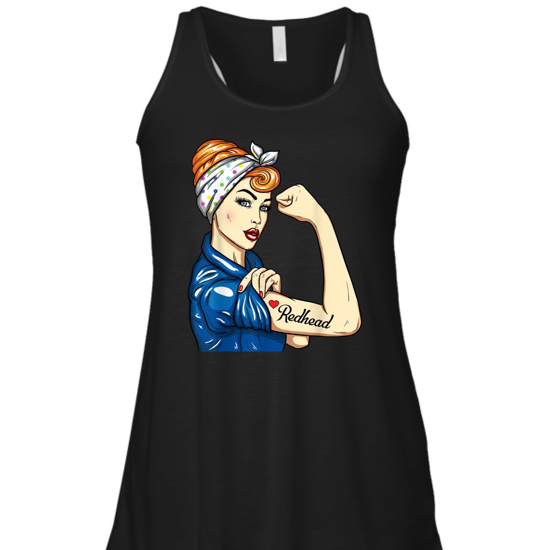 Strong Women Redhead Rosie The Riveter T-Shirt