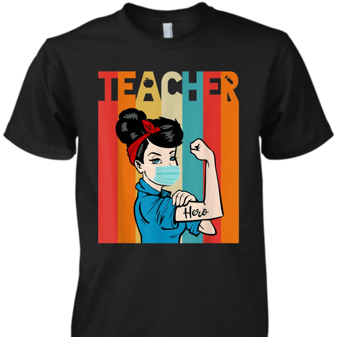 Strong Women Rosie The Riveter Vintage Teacher T-Shirt