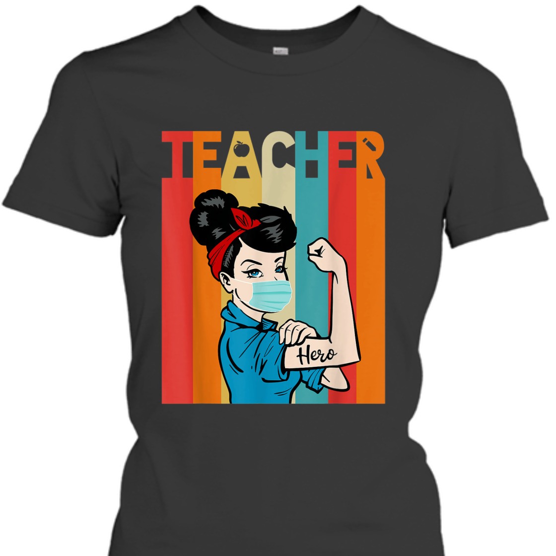 Strong Women Rosie The Riveter Vintage Teacher T-Shirt