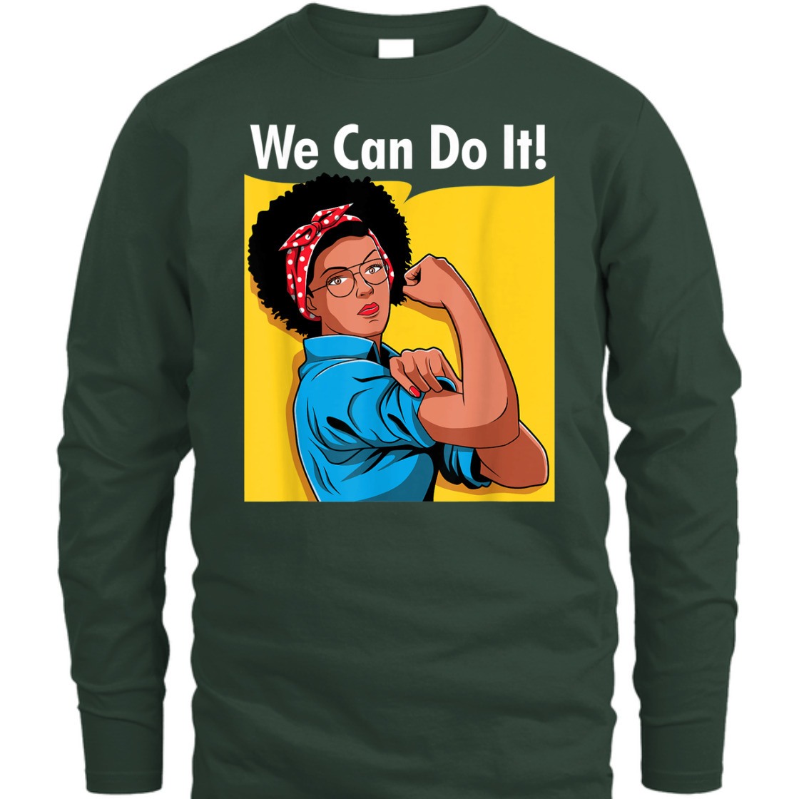 Strong Women Black Rosie The Riveter We Can Do It Retro T-Shirt