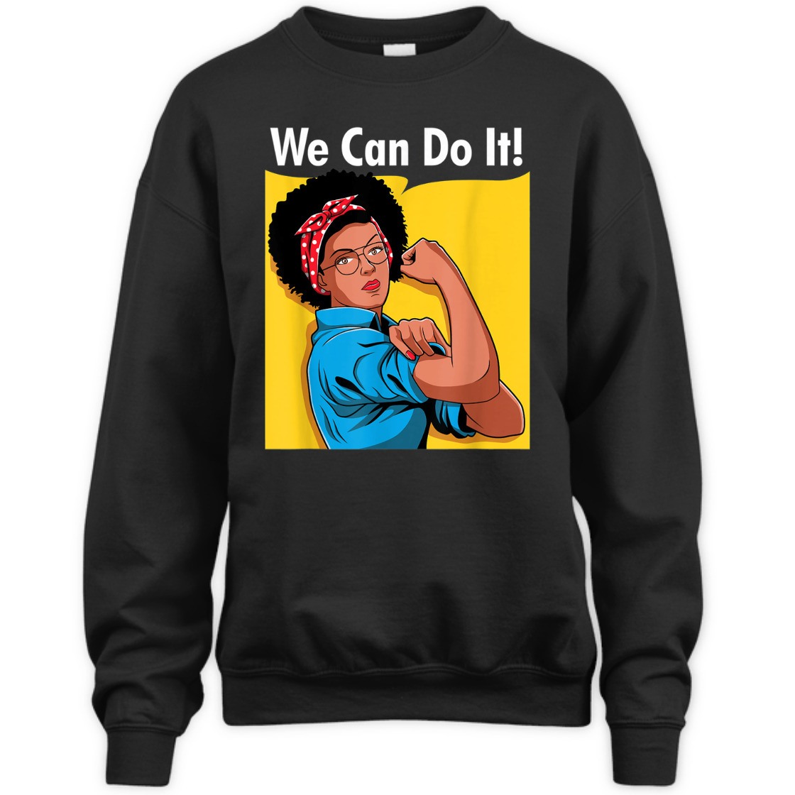 Strong Women Black Rosie The Riveter We Can Do It Retro T-Shirt