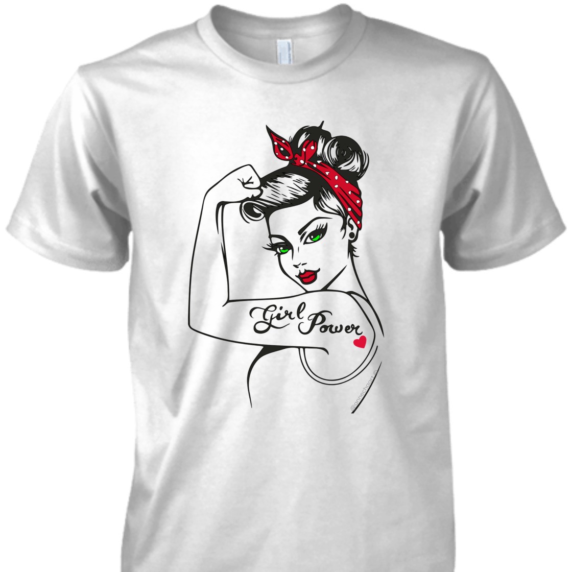 Strong Women Girl Power Pin Up Modern Rosie The Riveter T-Shirt