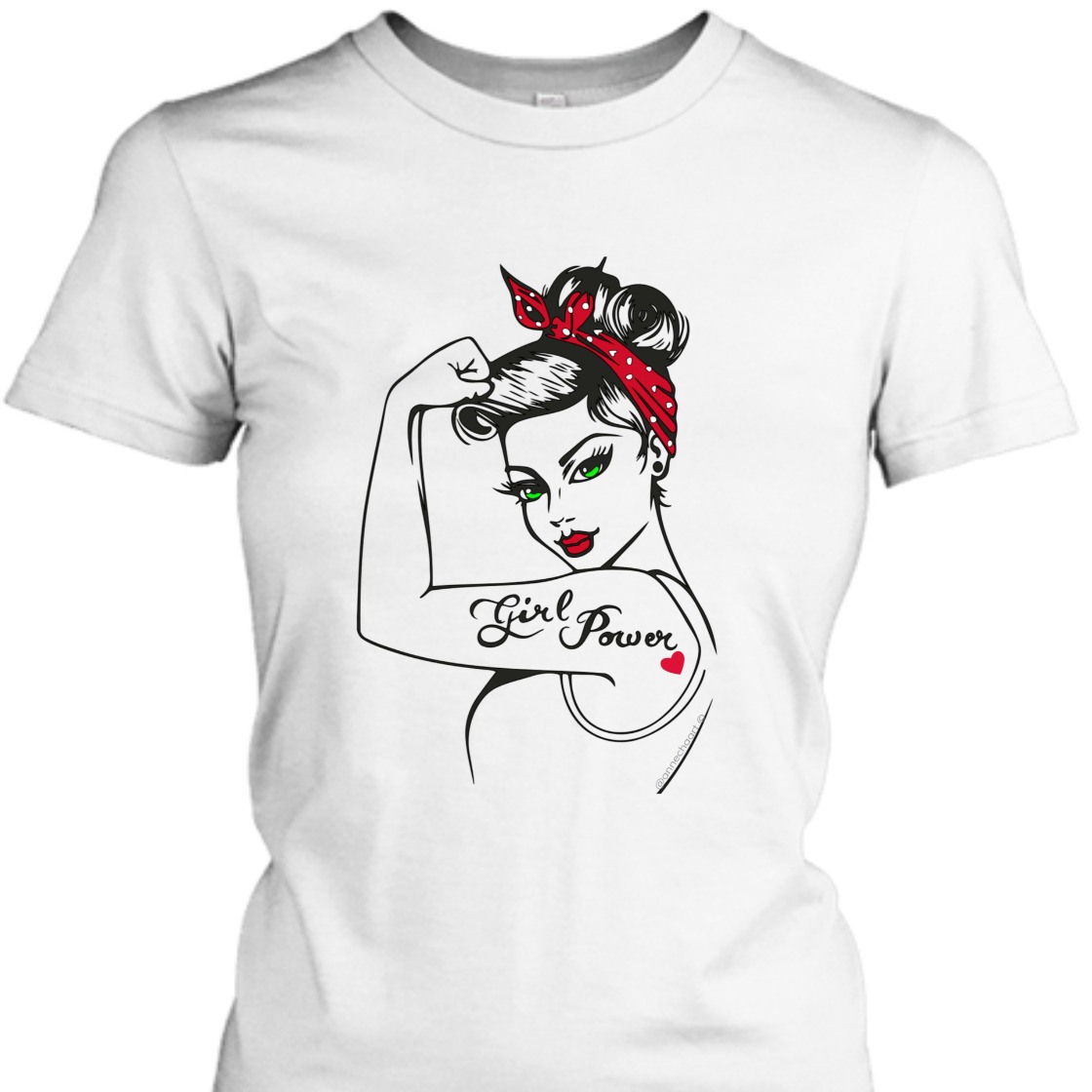 Strong Women Girl Power Pin Up Modern Rosie The Riveter T-Shirt