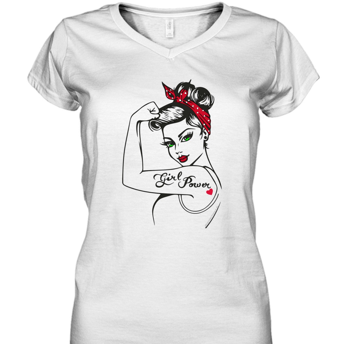 Strong Women Girl Power Pin Up Modern Rosie The Riveter T-Shirt