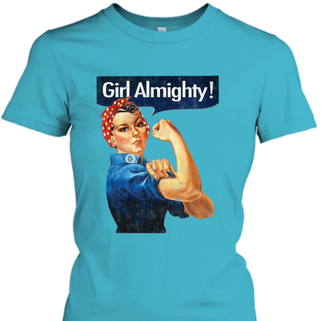 Strong Women Girl Almighty Rosie The Riveter Vintage T-Shirt