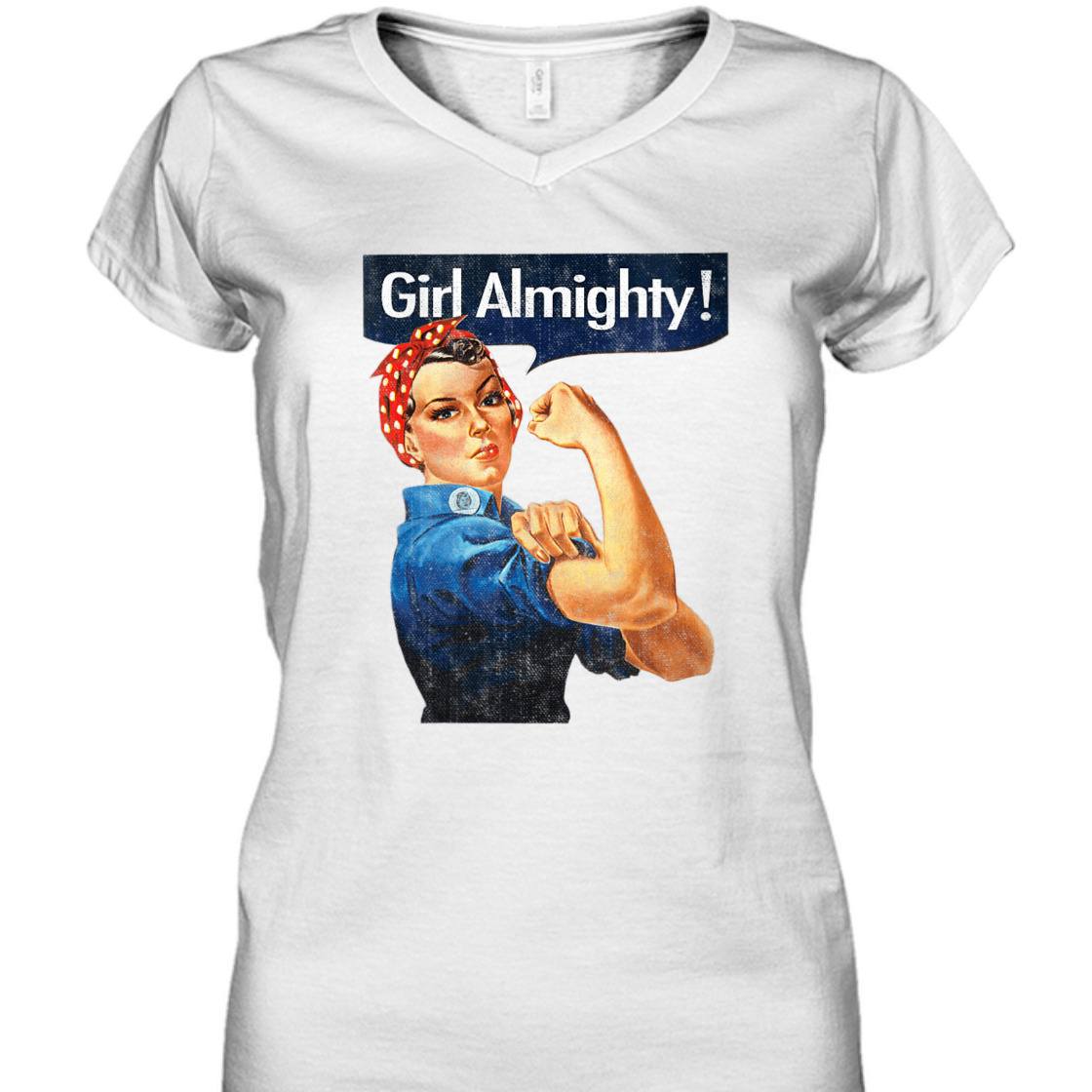 Strong Women Girl Almighty Rosie The Riveter Vintage T-Shirt