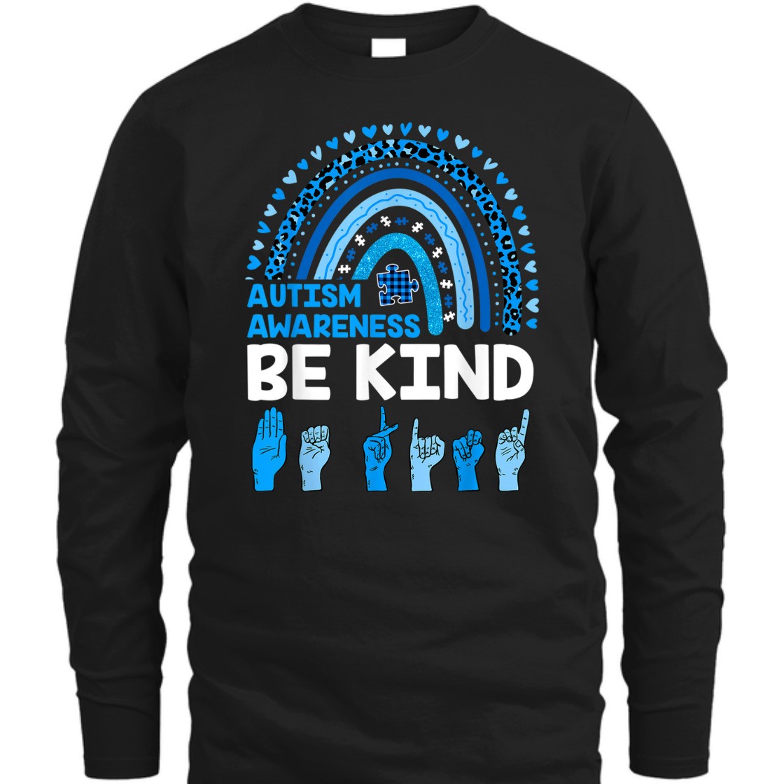 Strong Women Be Kind Autism Awareness Leopard Rainbow Kindness Autistic T-Shirt