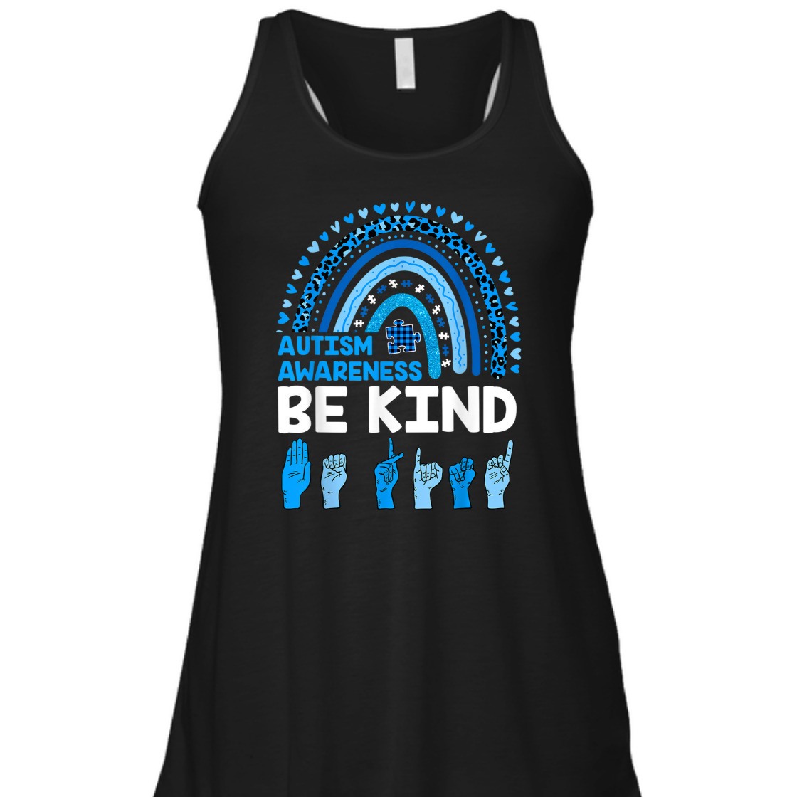 Strong Women Be Kind Autism Awareness Leopard Rainbow Kindness Autistic T-Shirt