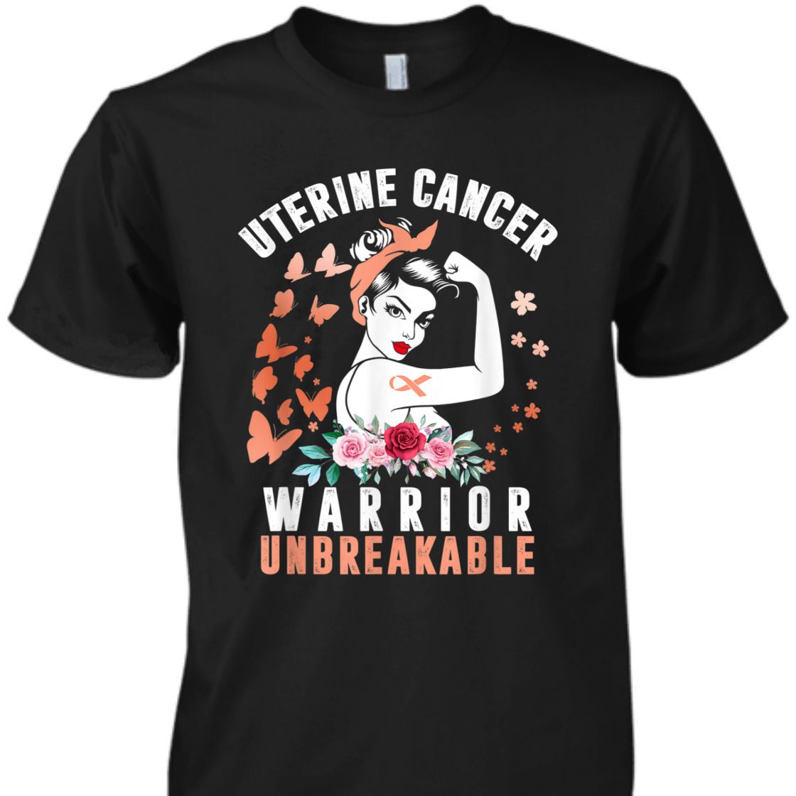 Strong Women Uterine Cancer Awareness Warrior Unbreakable T-Shirt