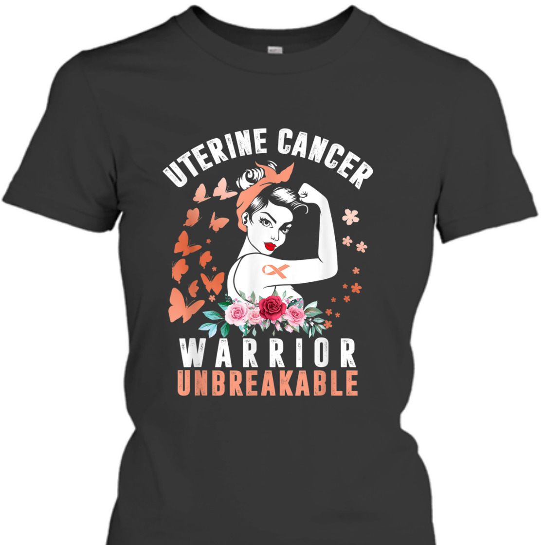 Strong Women Uterine Cancer Awareness Warrior Unbreakable T-Shirt
