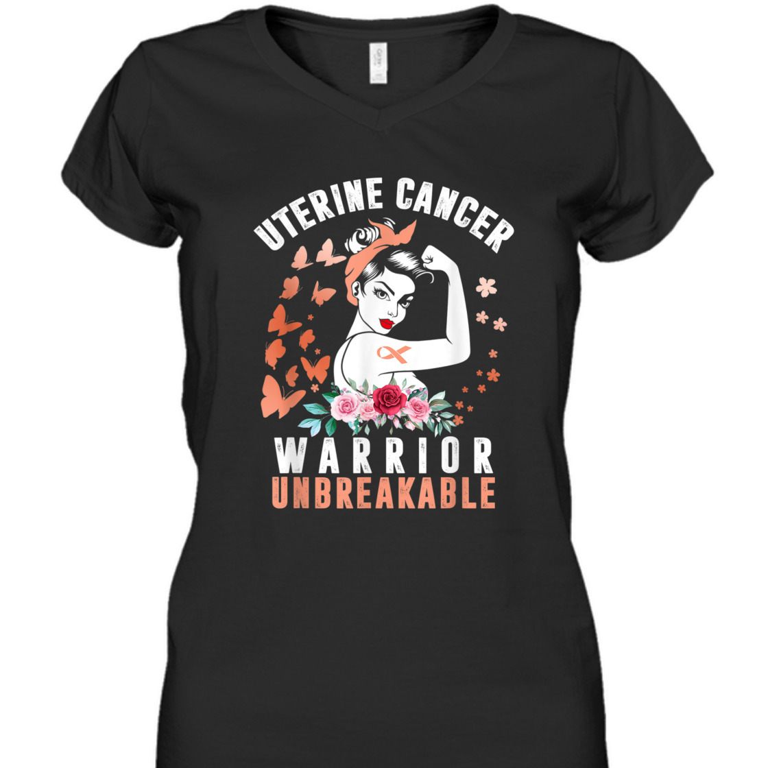 Strong Women Uterine Cancer Awareness Warrior Unbreakable T-Shirt