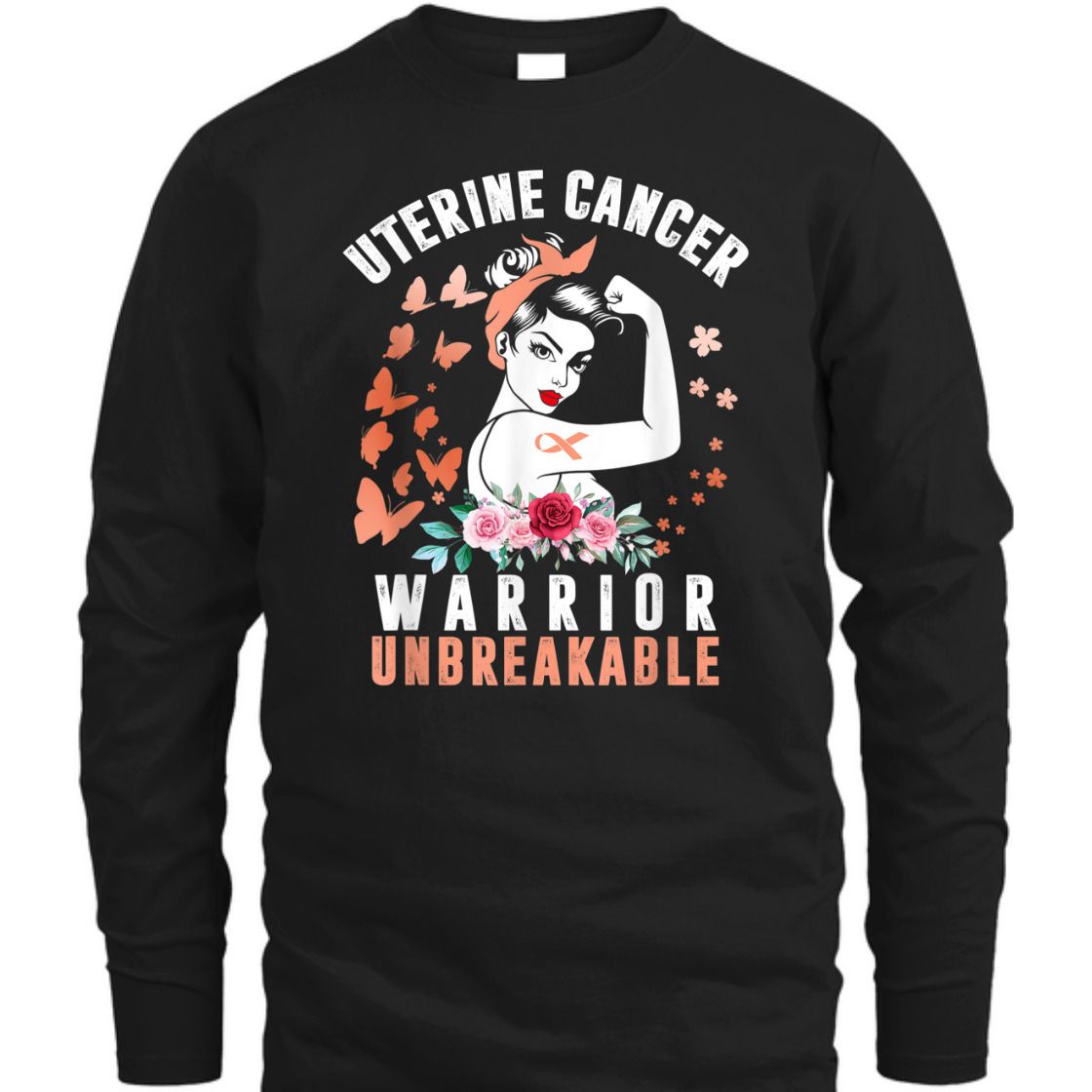 Strong Women Uterine Cancer Awareness Warrior Unbreakable T-Shirt