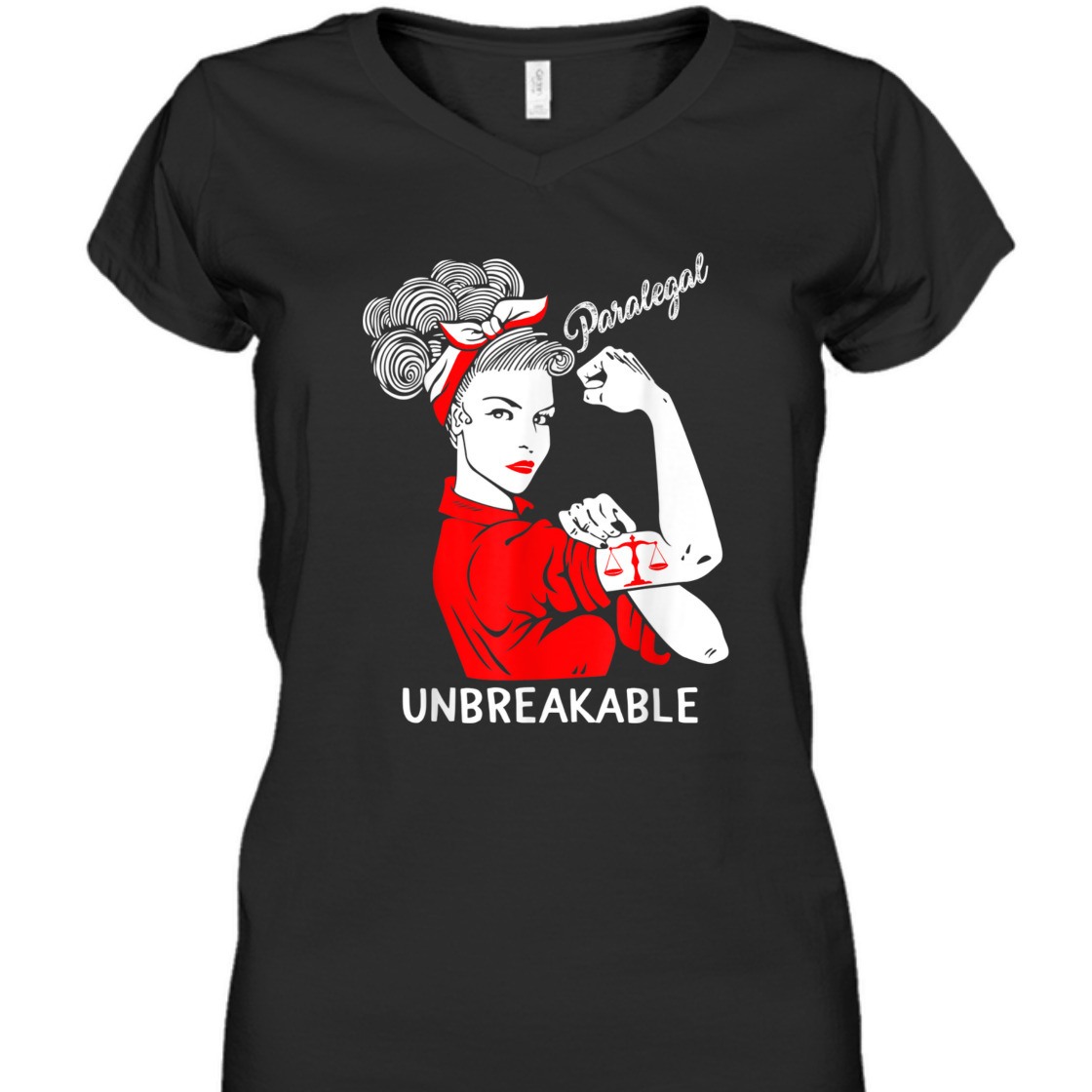 Paralegal Unbreakable Strong Woman Rosie The Riveter Girls T-Shirt