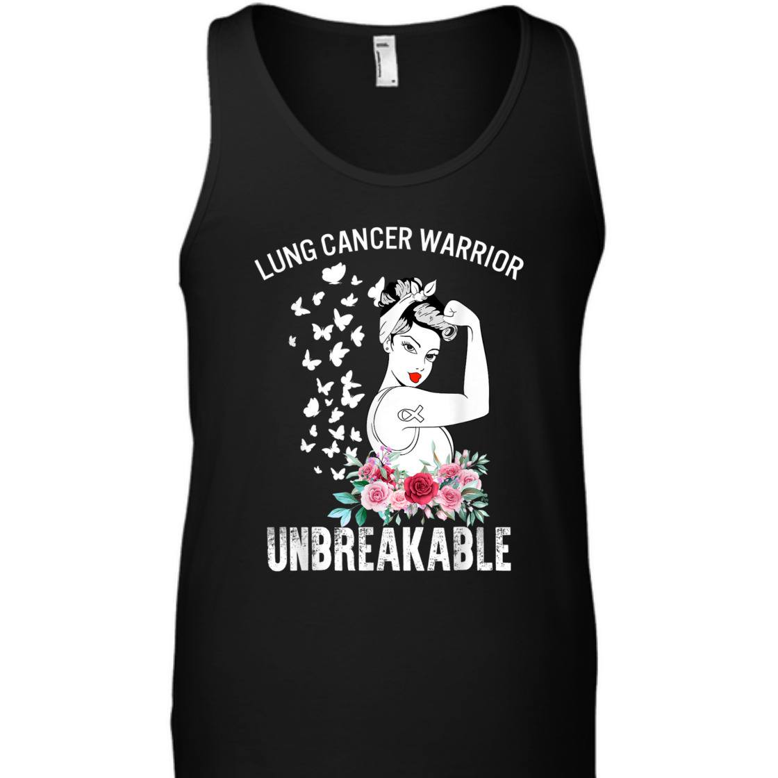 Strong Women Lung Cancer Awareness Warrior Unbreakable T-Shirt
