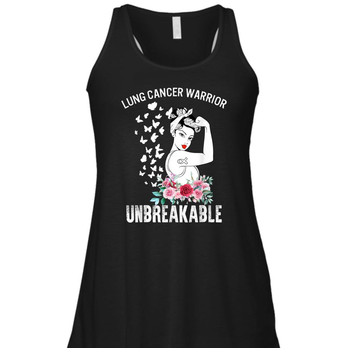 Strong Women Lung Cancer Awareness Warrior Unbreakable T-Shirt