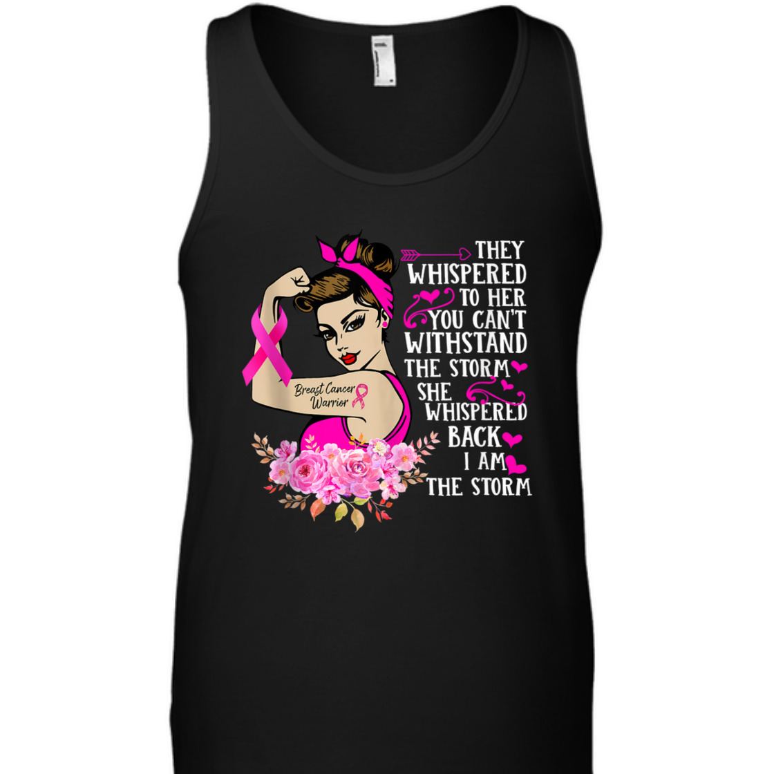 Strong Women I'm The Storm Breast Cancer Warrior Pink Ribbon T-Shirt