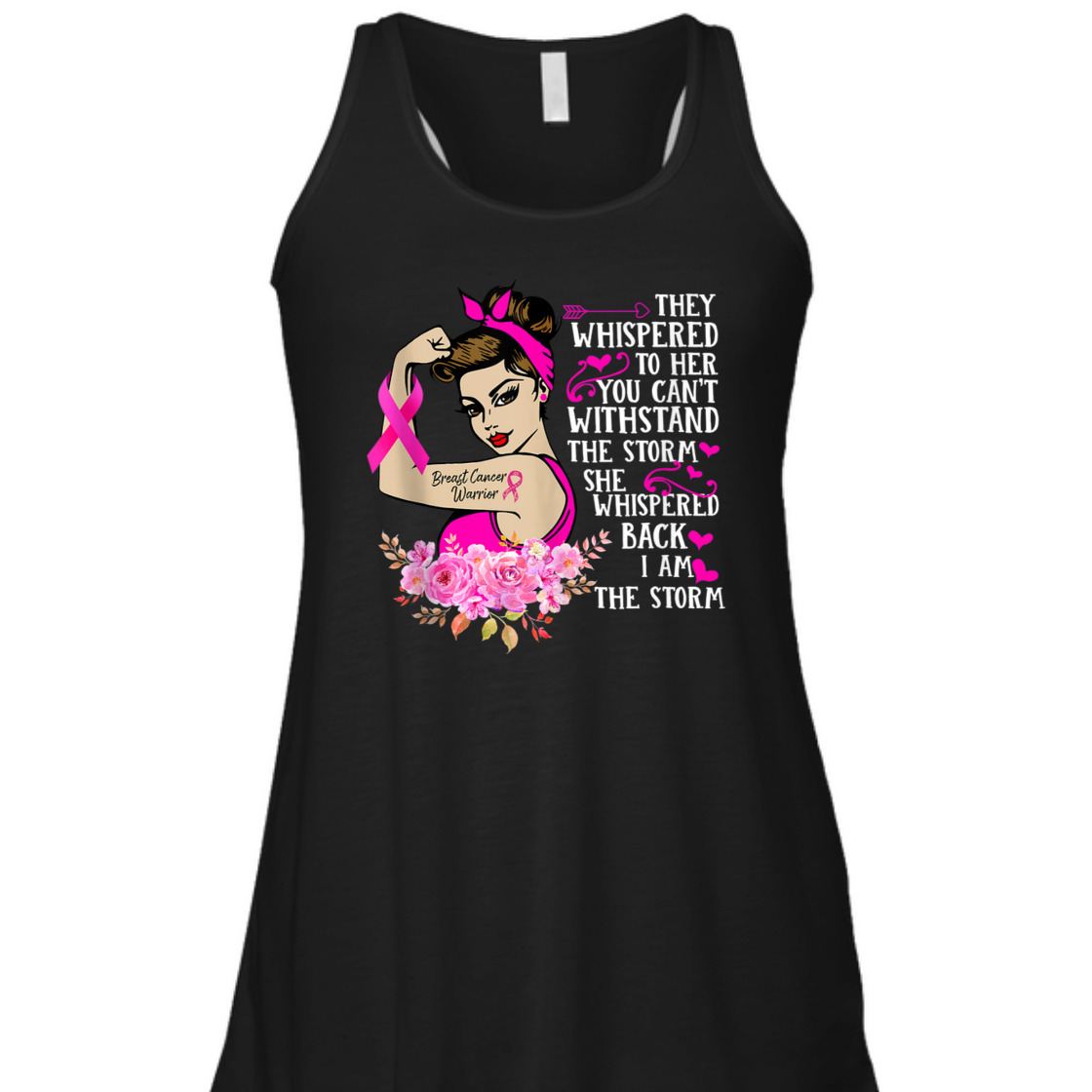 Strong Women I'm The Storm Breast Cancer Warrior Pink Ribbon T-Shirt