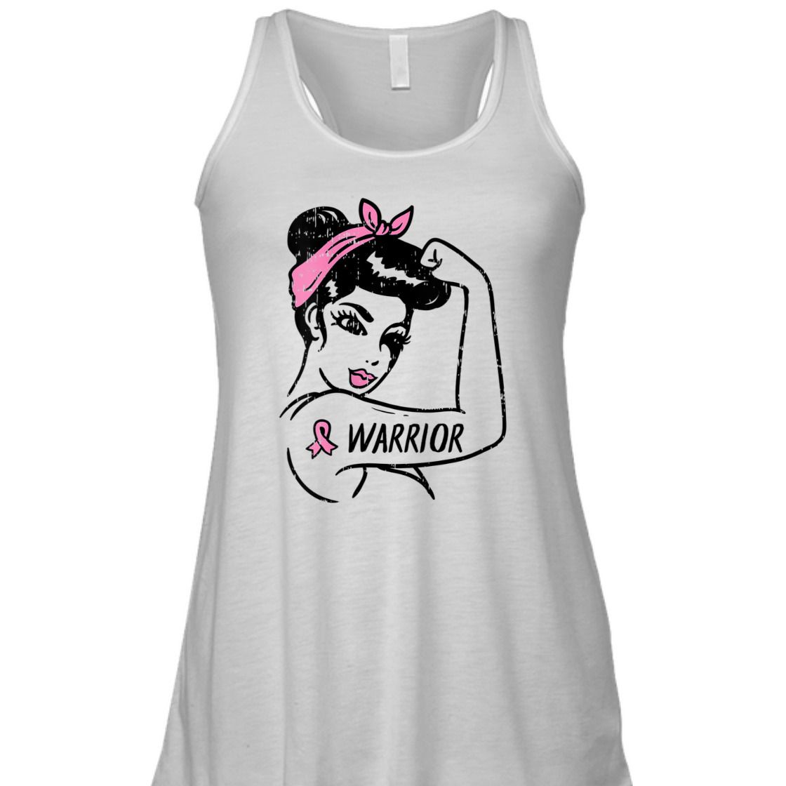Strong Women Breast Cancer Awareness Warrior Rosie The Riveter Pink T-Shirt