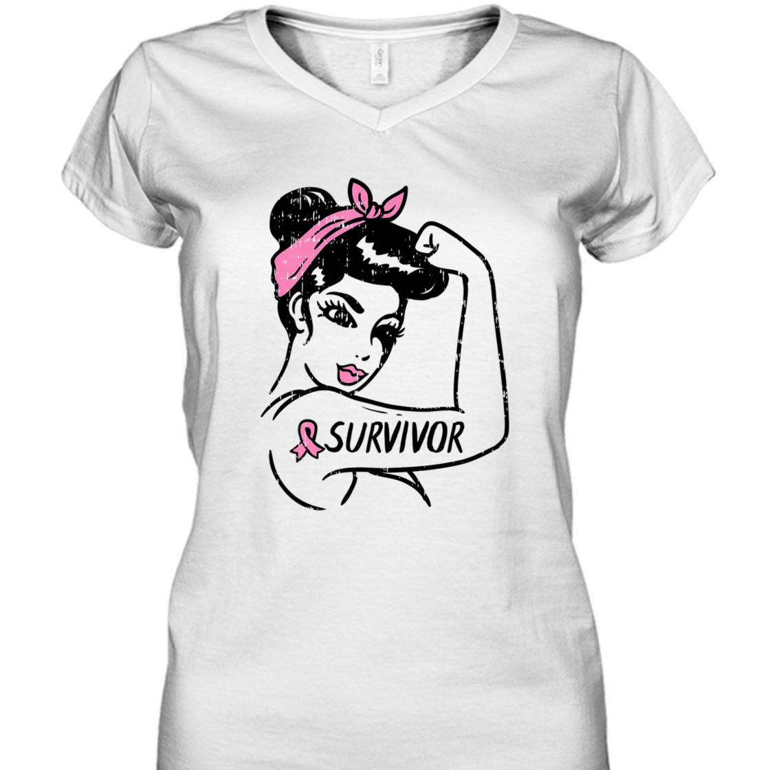Strong Women Breast Cancer Survivor Rosie The Riveter Pink Awareness T-Shirt Strong Women Breast Cancer Survivor Rosie The Riveter Pink Awareness T-Shirt