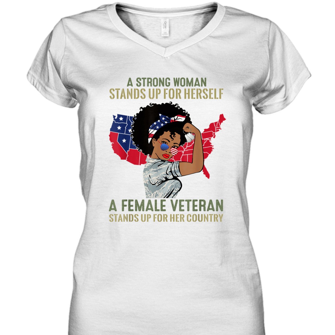 Strong Women Stands Up For Herself A Female Veteran T-Shirt