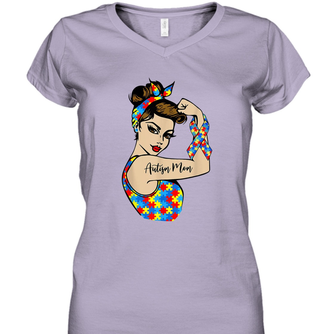 Strong Women Autism Mom Unbreakable Rosie The Riveter T-Shirt