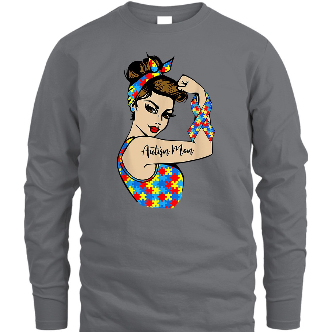 Strong Women Autism Mom Unbreakable Rosie The Riveter T-Shirt