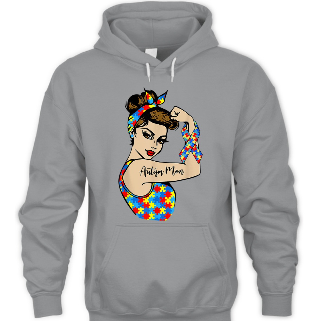 Strong Women Autism Mom Unbreakable Rosie The Riveter T-Shirt
