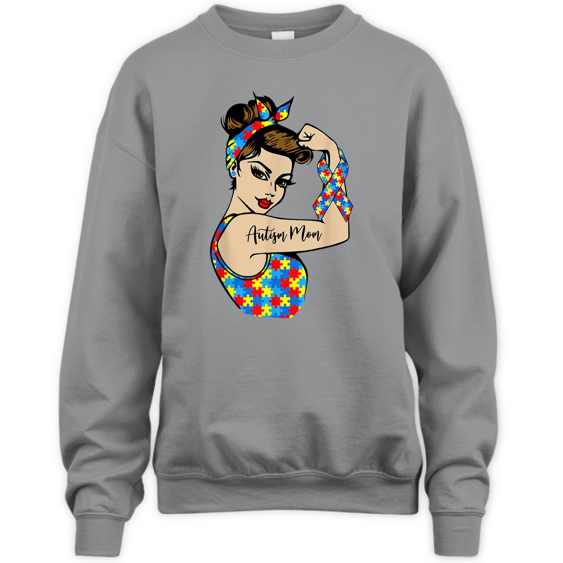 Strong Women Autism Mom Unbreakable Rosie The Riveter T-Shirt