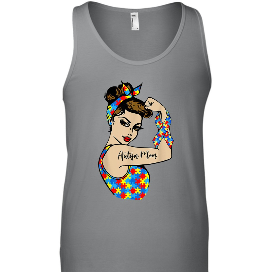 Strong Women Autism Mom Unbreakable Rosie The Riveter T-Shirt