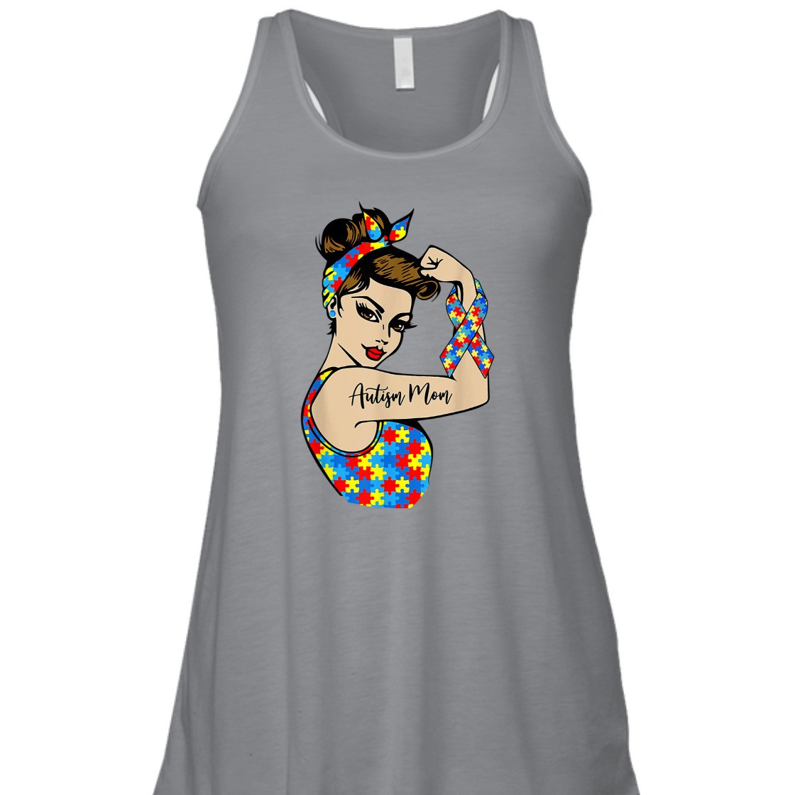 Strong Women Autism Mom Unbreakable Rosie The Riveter T-Shirt