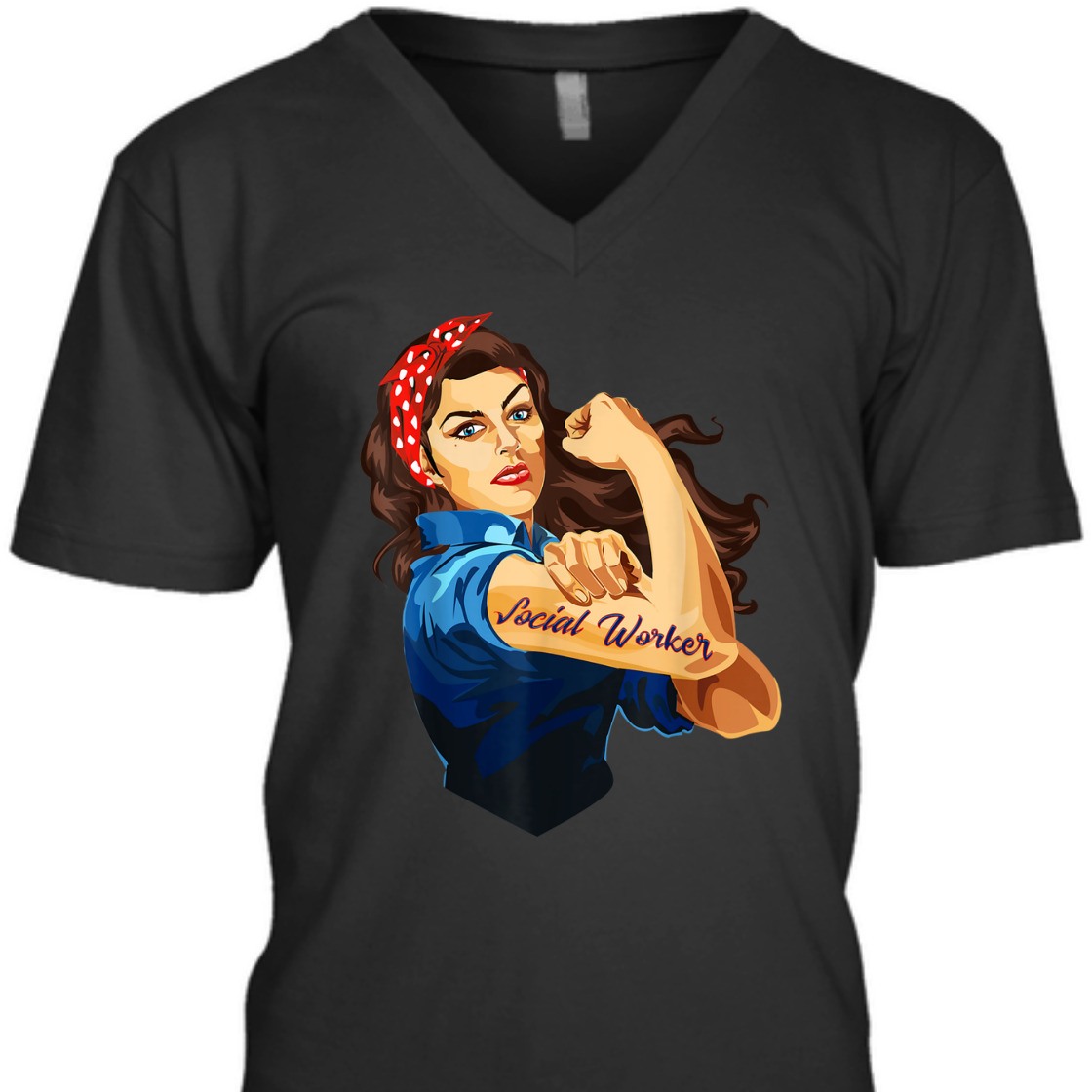 Strong Women Rosie The Riveter Social Worker Feminist T-Shirt