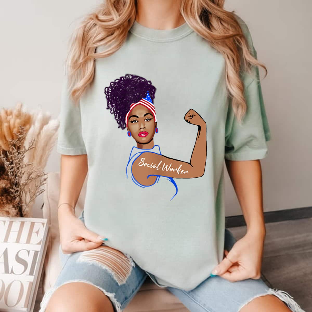 Strong Women Rosie The Riveter Social Worker T-Shirt Strong Women Rosie The Riveter Social Worker T-Shirt