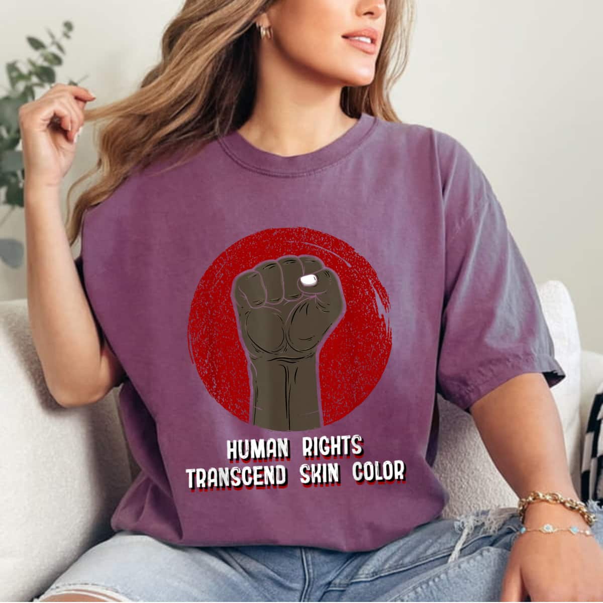 Human Rights Above Skin Color Black Pride Anti Racist BLM T-Shirt Human Rights Above Skin Color Black Pride Anti Racist BLM T-Shirt