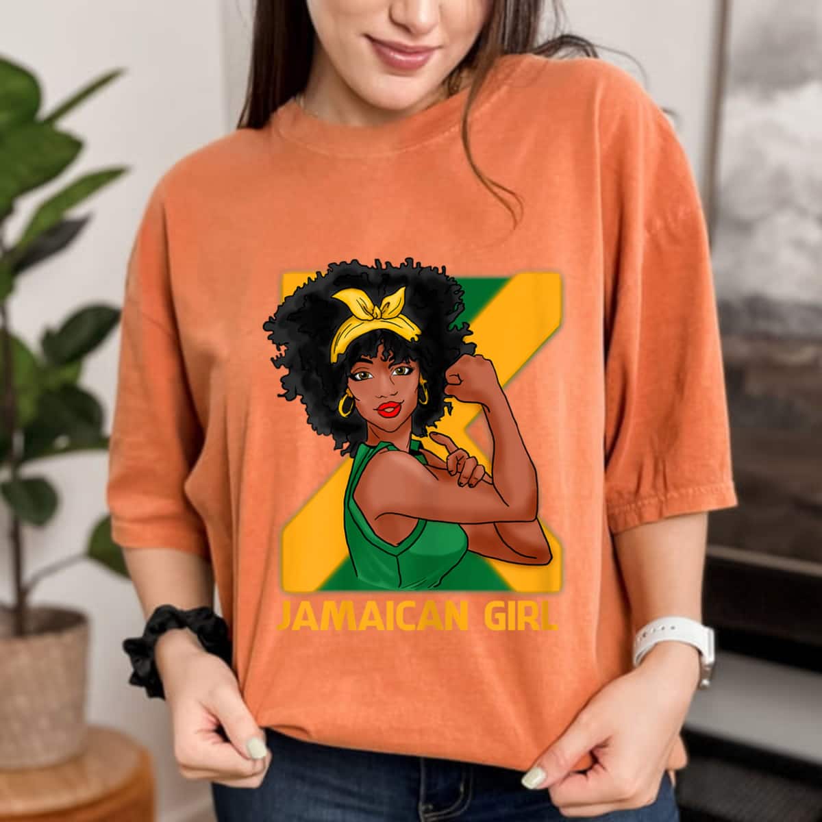 Strong Women Rosie The Riveter Jamaican Girl Feminist T-Shirt Strong Women Rosie The Riveter Jamaican Girl Feminist T-Shirt