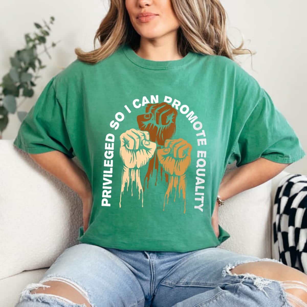 Womens Privileged So I Can Promote Equality Anti Racist T-Shirt Womens Privileged So I Can Promote Equality Anti Racist T-Shirt