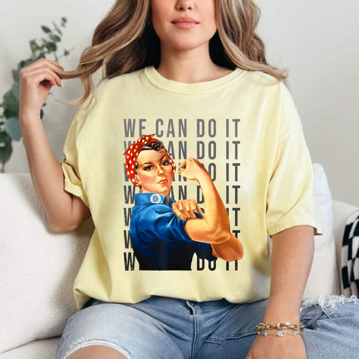 Strong Women We Can Do It Roise The Riveter International Woman's Day Feminist T-Shirt Strong Women We Can Do It Roise The Riveter International Woman's Day Feminist T-Shirt