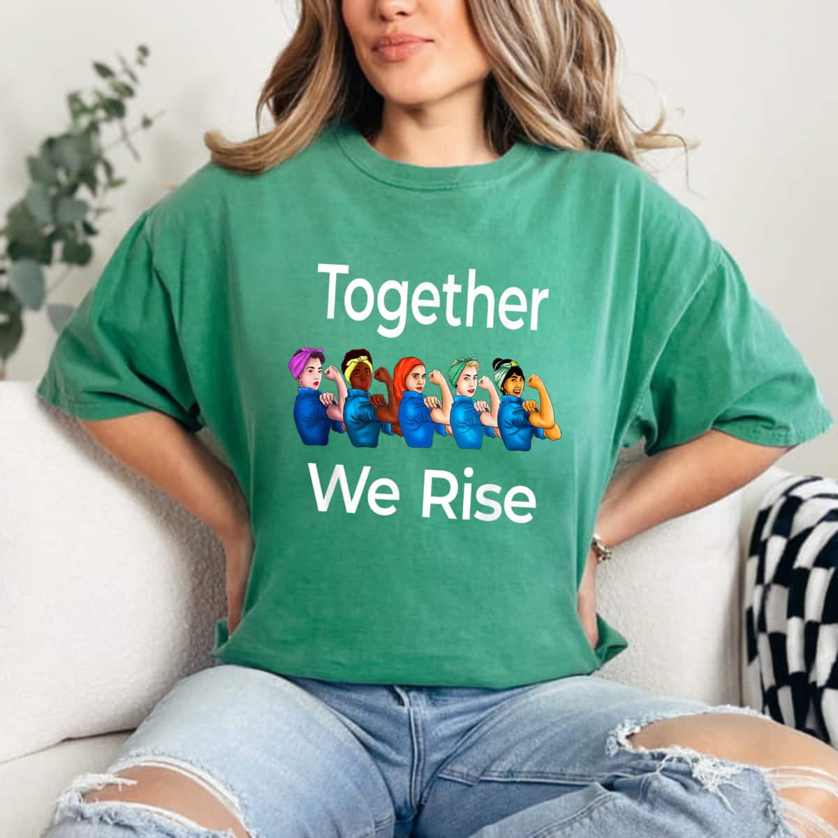 Strong Women Rosie The Riveter Together We Rise Feminist T-Shirt Strong Women Rosie The Riveter Together We Rise Feminist T-Shirt