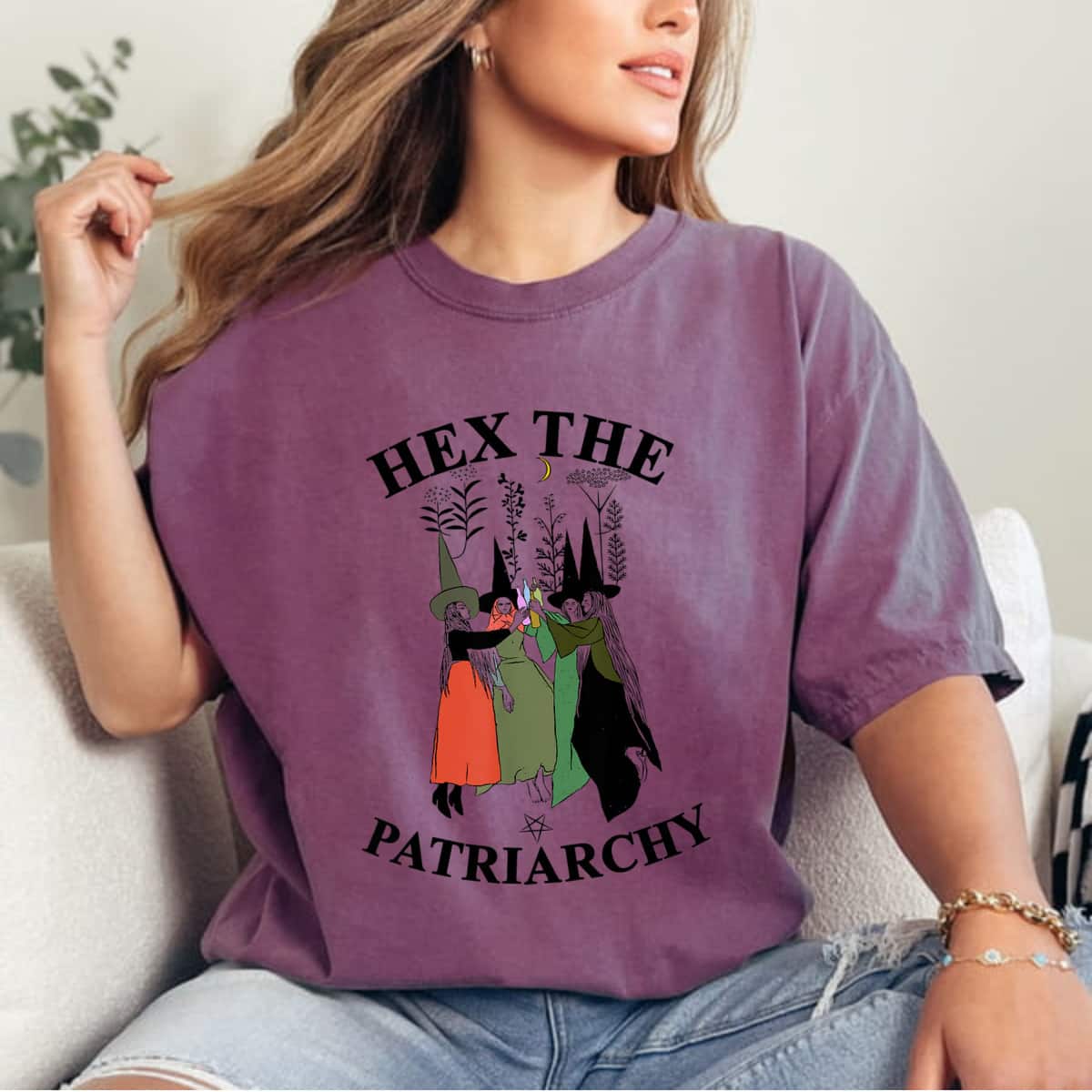 Strong Women Hex The Patriarchy Halloween Witches T-Shirt Strong Women Hex The Patriarchy Halloween Witches T-Shirt